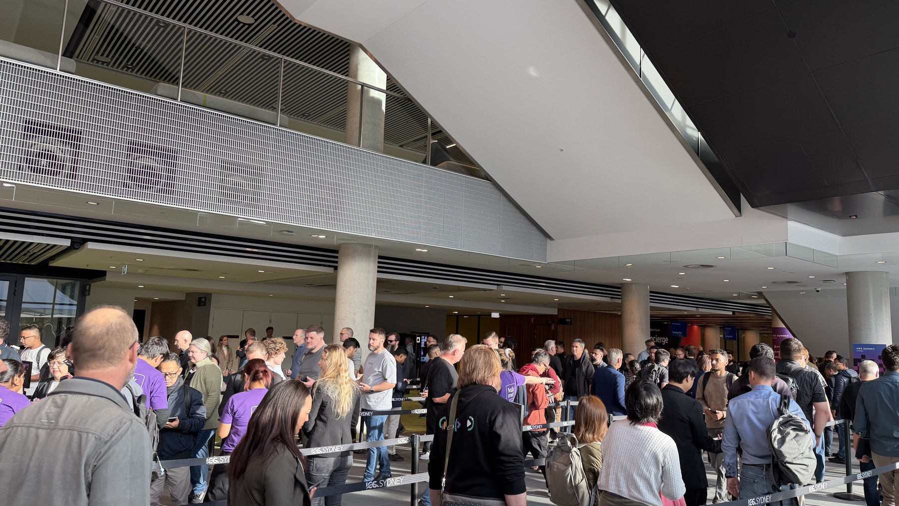 Delegate registration and badging before a major technology summit.